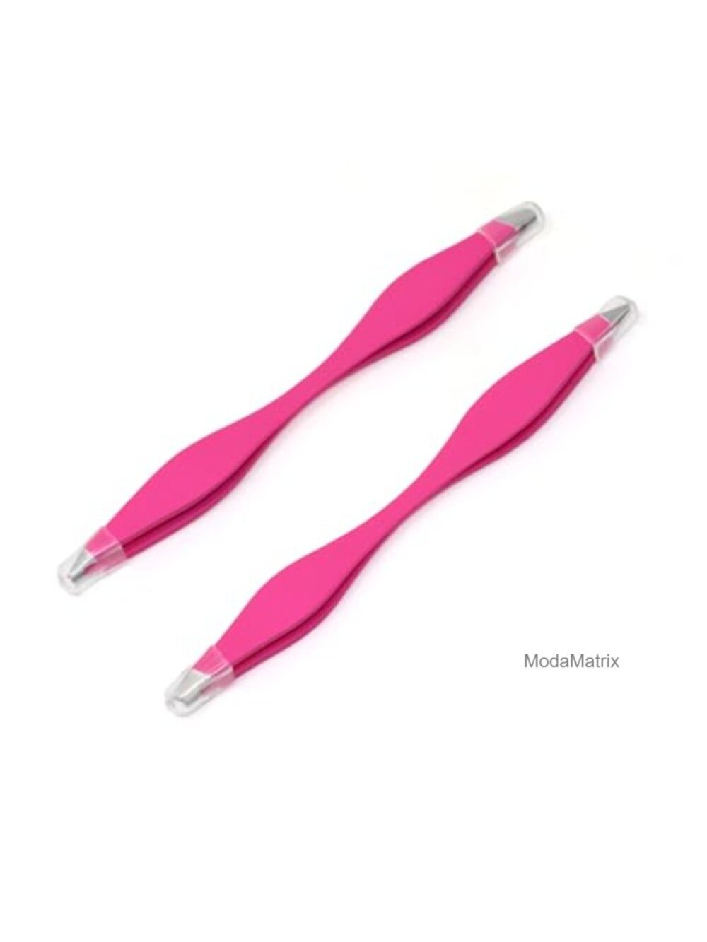 Stainless Steel Double End Precision Pointed Slant Tip Tweezers Set Eyebrow